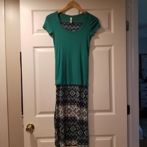 Maxi skirt and shirt